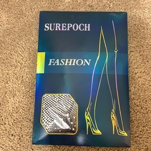 Surepoch Fashion elastic fishnet rhinestone tights